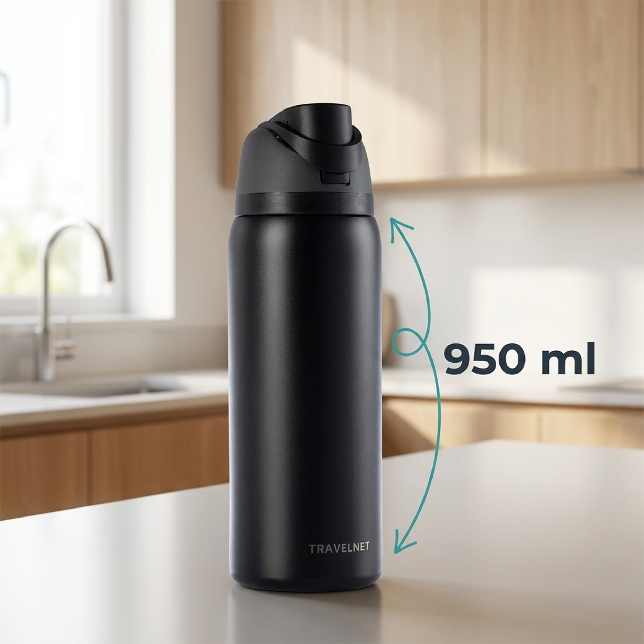 Travelnet Thermofles 950 ml – Dubbelwandig RVS - Afbeelding 4
