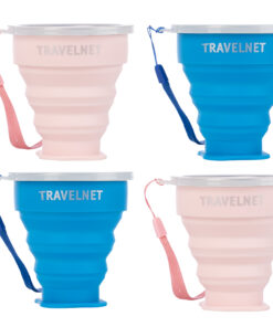 Travelnet Fun Family Opvouwbare Siliconen Bekerset - Set van 4