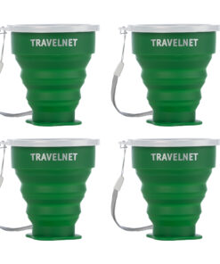 Travelnet Foldy Opvouwbare Siliconen Bekerset - Set van 4