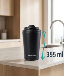 Alternative view of Travelnet thermosbeker – koffiebeker voor onderweg – reisbeker voor koffie en thee – 350 ml – roestvrij staal