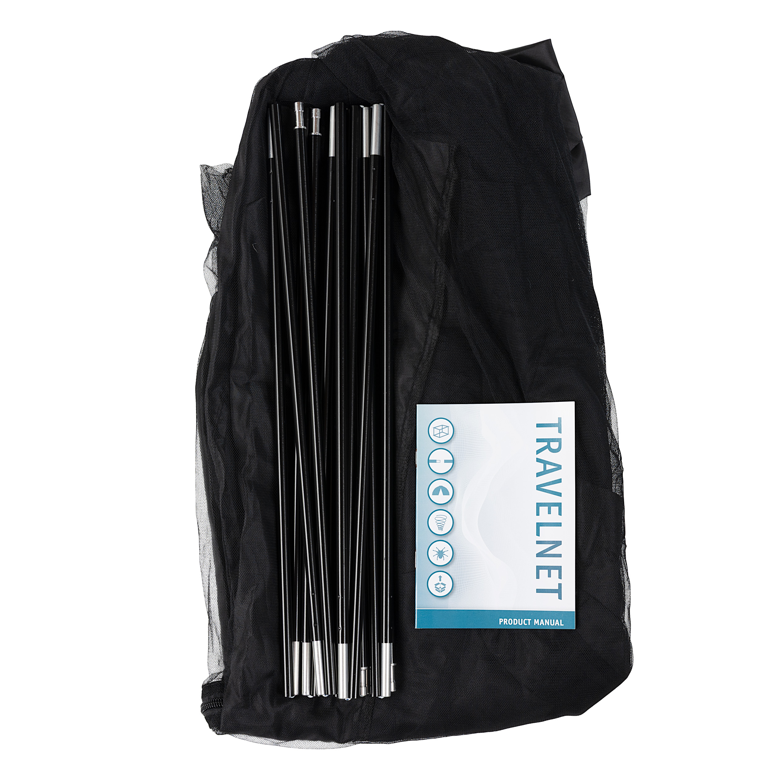 Travelnet klamboetent Alufix geïmpregneerd- L200x B100x H100cm 1pers - Afbeelding 8